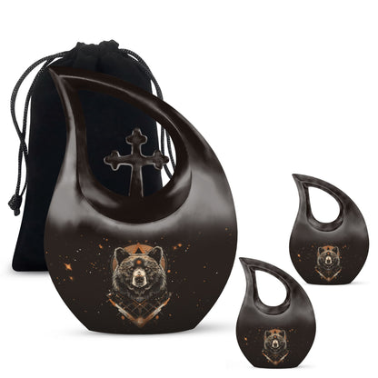 Personalized Bear Cremation Urn for Human Ashes - 10-inch, 200 cu in - Yatskia