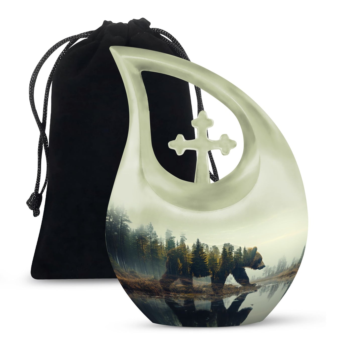Bear Themed Cremation Urn For Ashes - Funeral Urn for Loved Ones