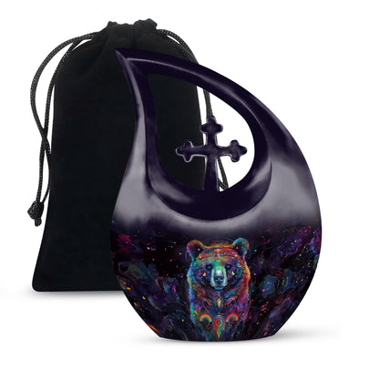 Personalized Bear Cremation Urn for Human Ashes - 10-inch, 200 cu in - Yatskia