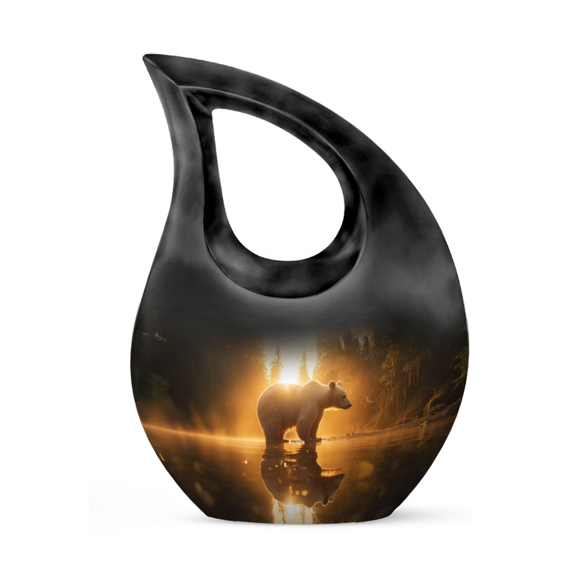 10 inch Bear themed Cross Drop Urn