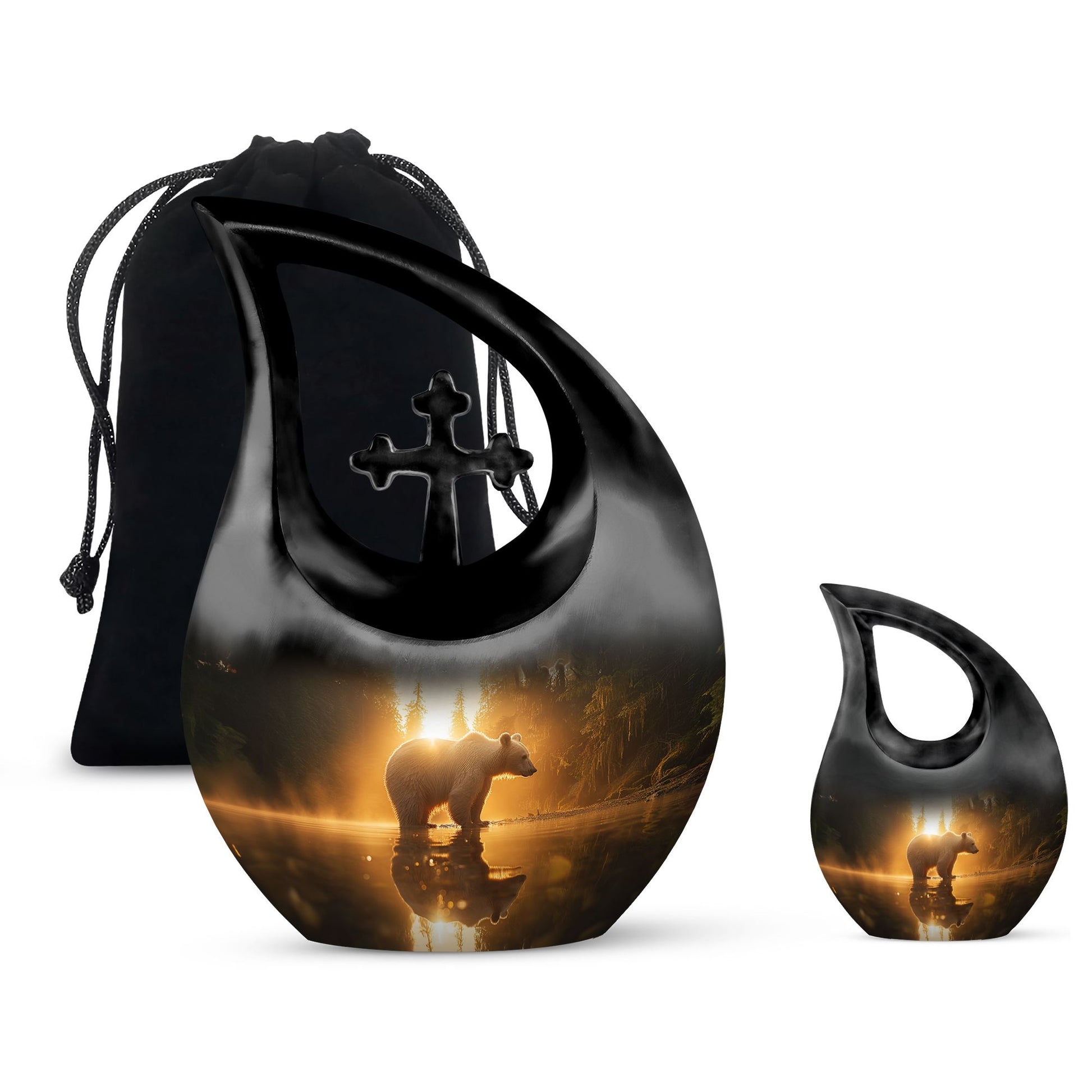 Bear Themed Memorial Urn for Man's Last Respect