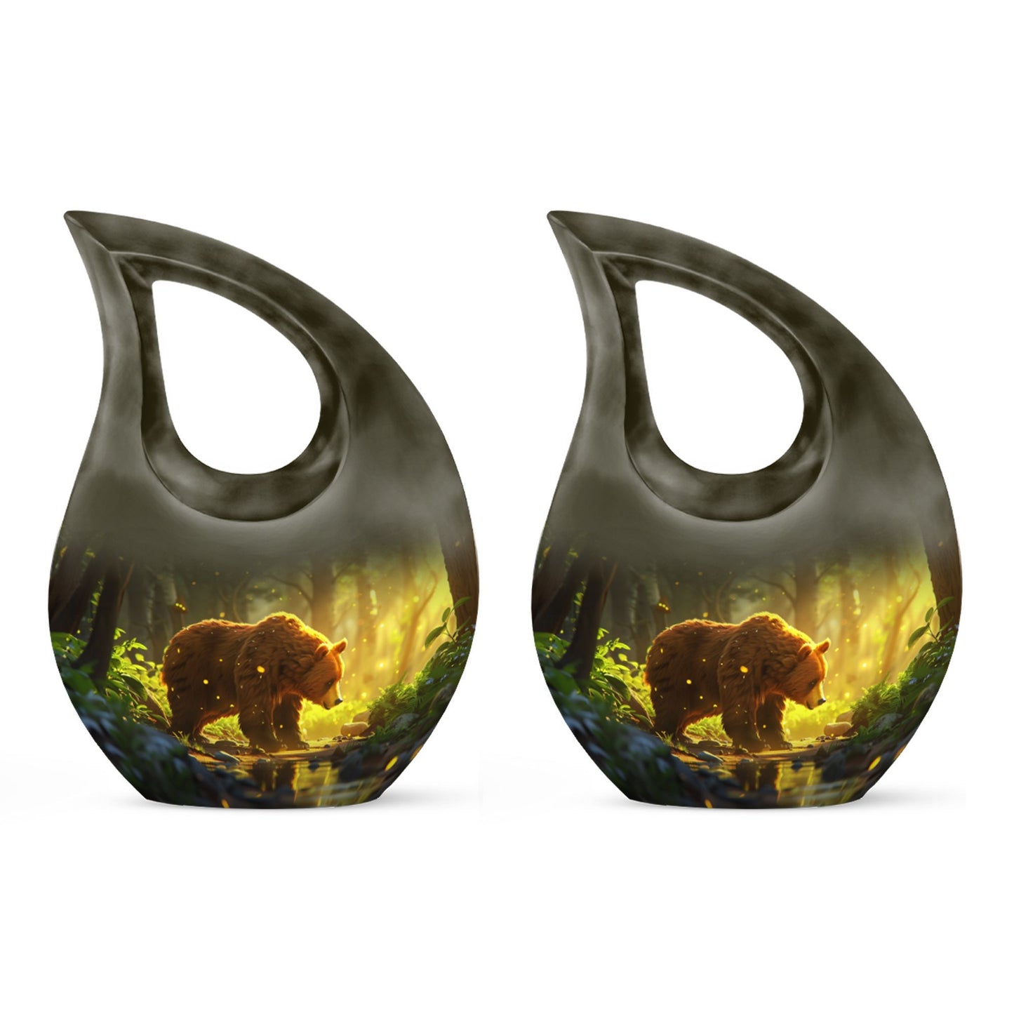 bear themed Cross Drop design Urn