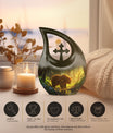 bear themed Cross Drop design Urn