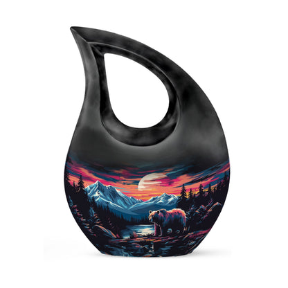10-inch Bear-themed Cross Drop Urn