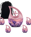 Butterfly Theme Large Urn With 4 Keepsake Urn