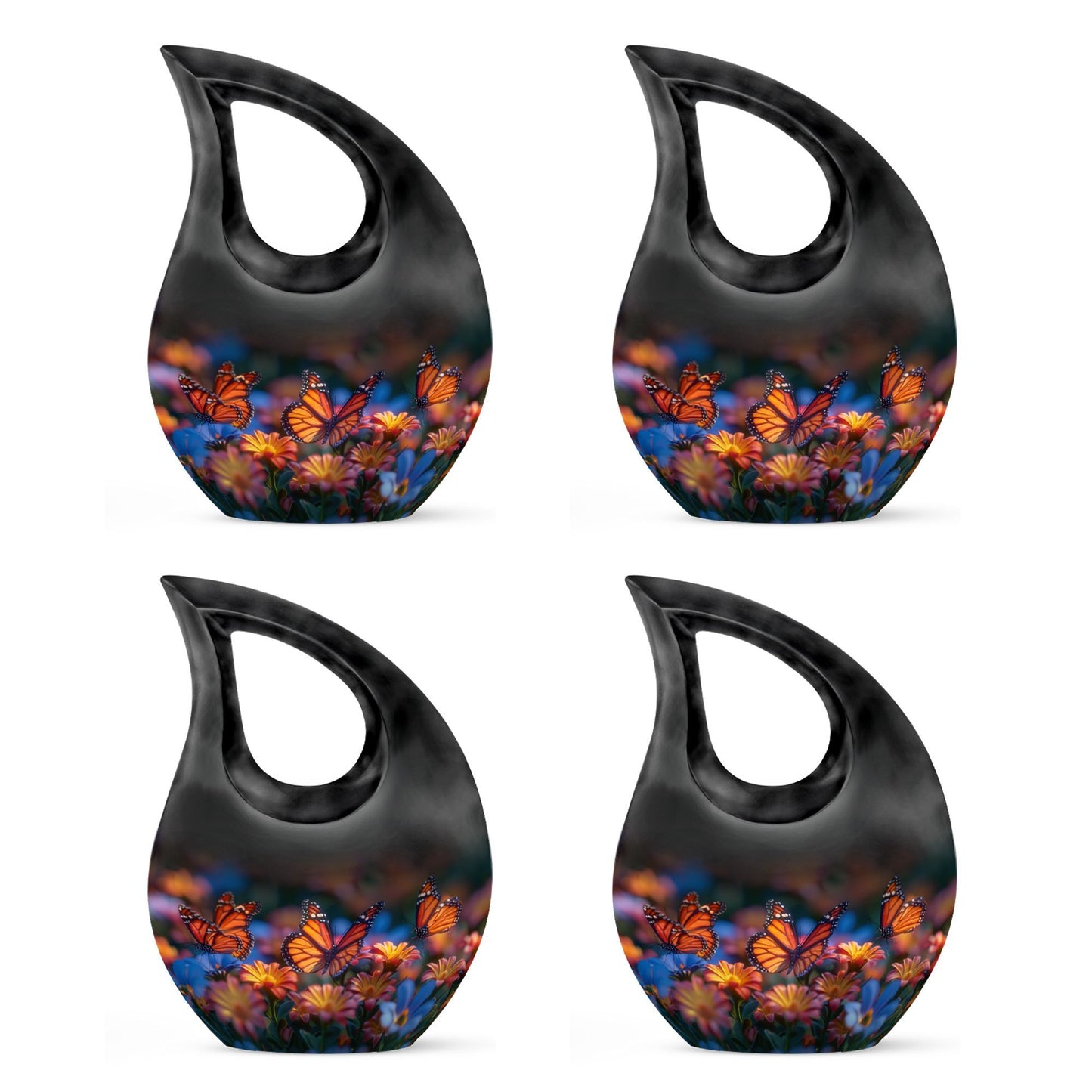 Butterfly-themed Cross Drop memorial urn