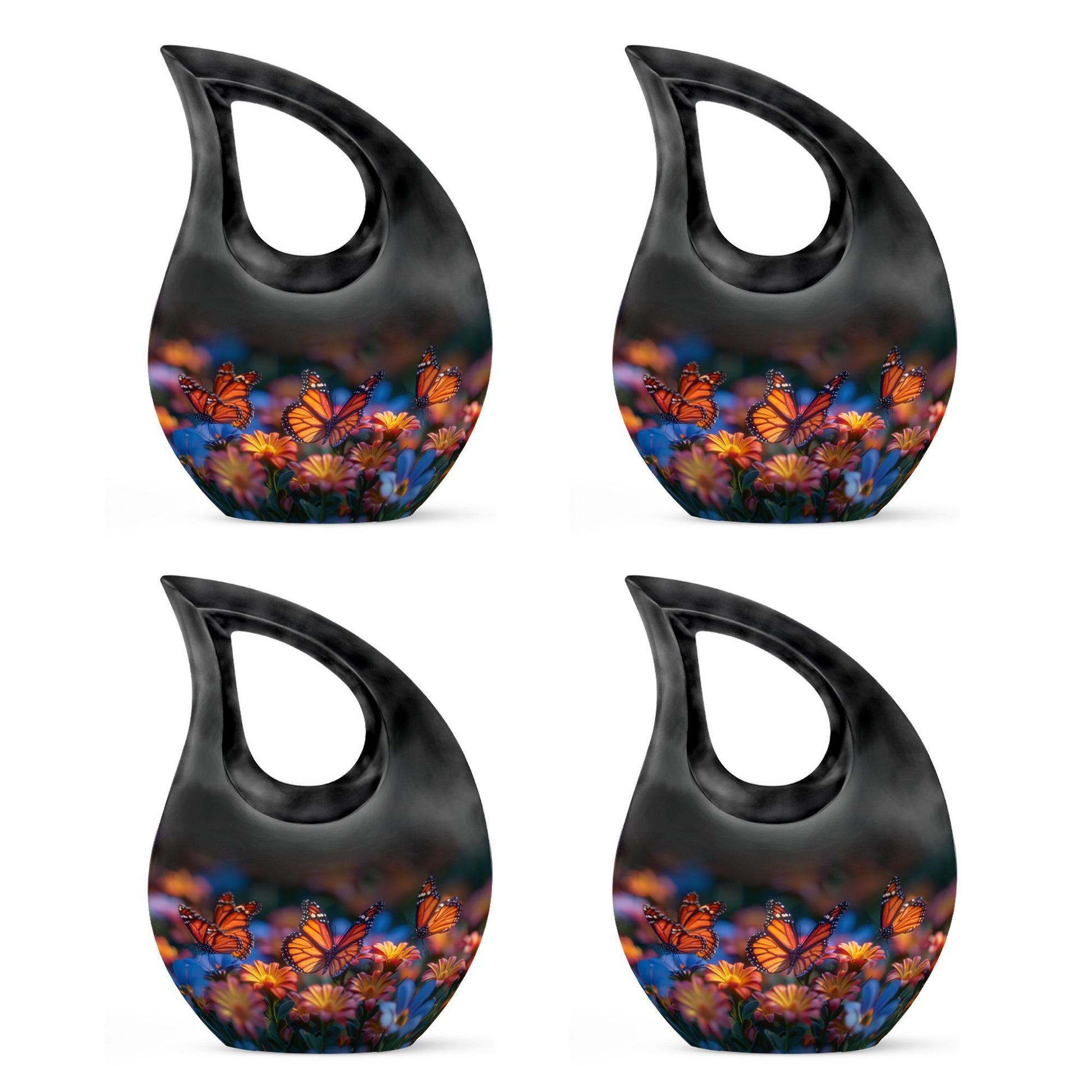 Butterfly-themed Cross Drop memorial urn
