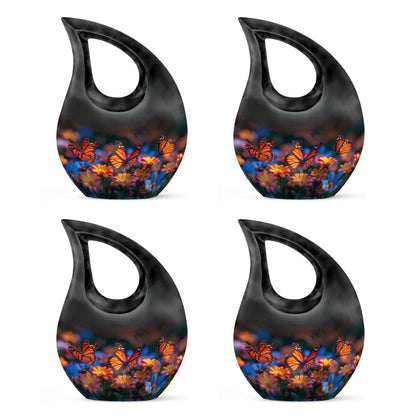 Butterfly-themed Cross Drop memorial urn
