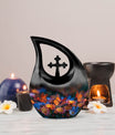 Butterfly-themed Cross Drop memorial urn