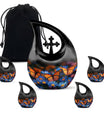 Butterfly Theme Large Urn With 4 Keepsake Urn