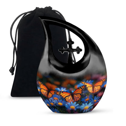Personalized Butterfly Cremation Urn for Human Ashes - 10-inch, 220 cu in - Yatskia