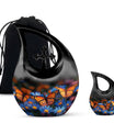 Butterfly Theme Large Urn With 1 Keepsake Urn