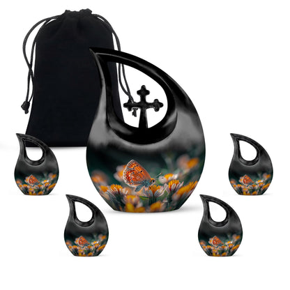 Butterfly Cross Drop Large Urn for Human Ashes