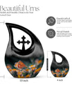 Butterfly Cross Drop Large Urn for Human Ashes