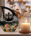 Butterfly Cross Drop Large Urn for Human Ashes