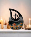 Butterfly Cross Drop Large Urn for Human Ashes
