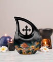 Butterfly Cross Drop Large Urn for Human Ashes