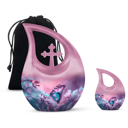 Personalized Butterfly Cremation Urn for Adult - 10-inch, 200 cu in - Yatskia