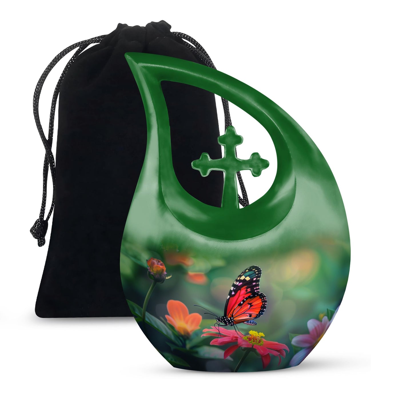 Personalized Butterfly Memorial Urn for Human Ashes - 10-inch, 200 cu in - Yatskia