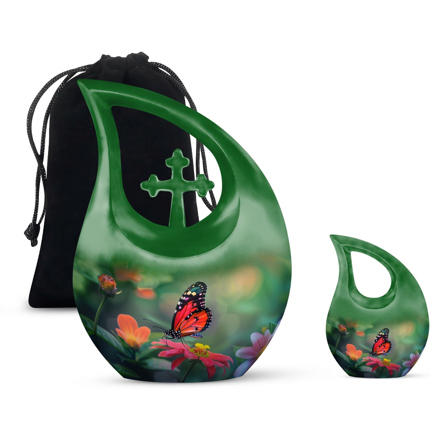 Personalized Butterfly Memorial Urn for Human Ashes - 10-inch, 200 cu in - Yatskia