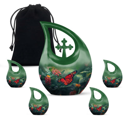 Personalized Butterfly Keepsake Urn for Human Ashes - 10-inch, 200 cu in - Yatskia