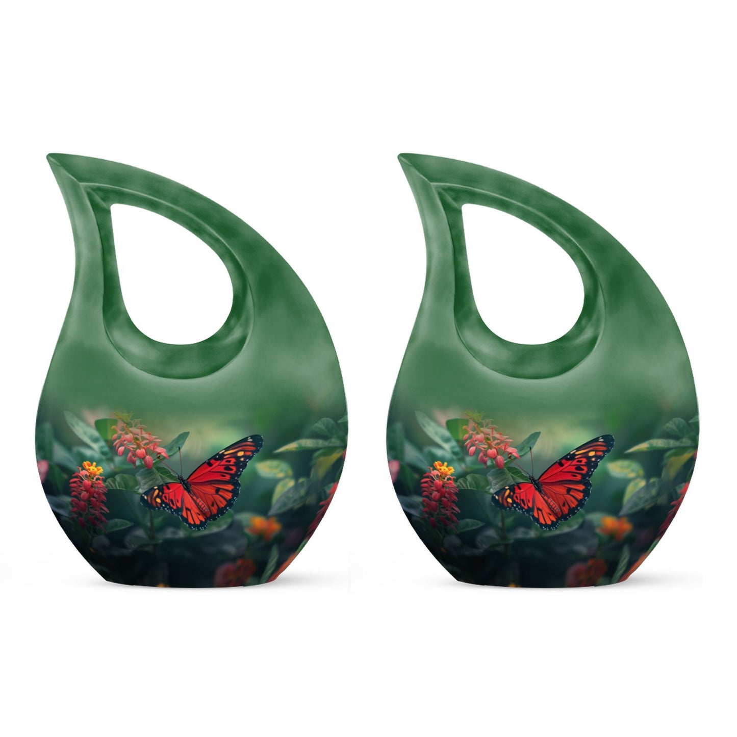 Affordable 10-inch Butterfly Cross Drop Funeral Urn