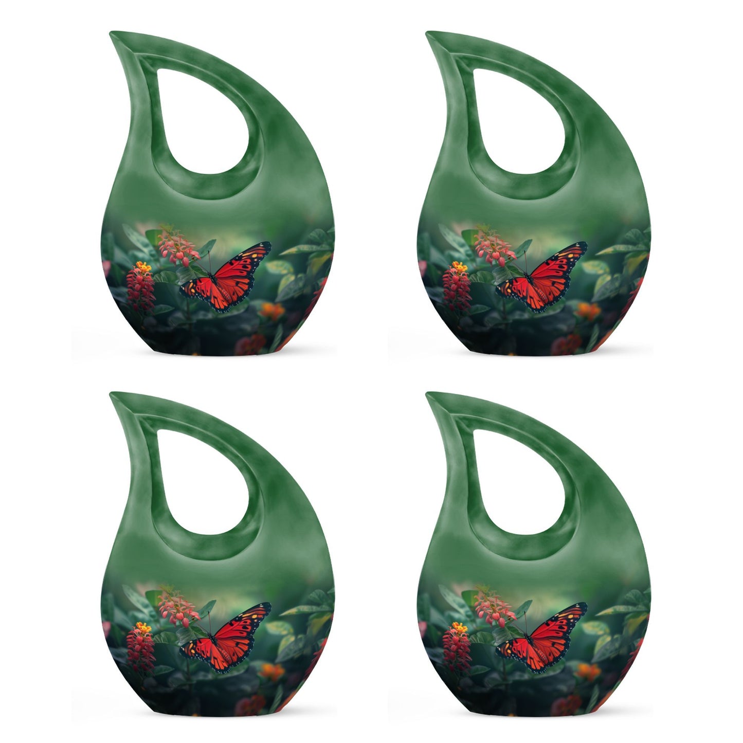 Affordable 10-inch Butterfly Cross Drop Funeral Urn