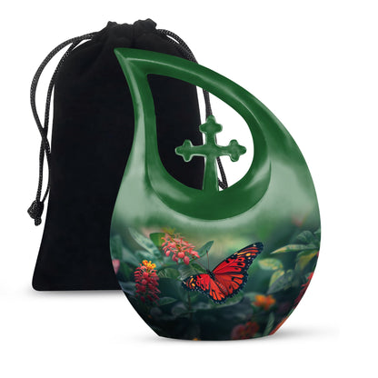 Personalized Butterfly Keepsake Urn for Human Ashes - 10-inch, 200 cu in - Yatskia