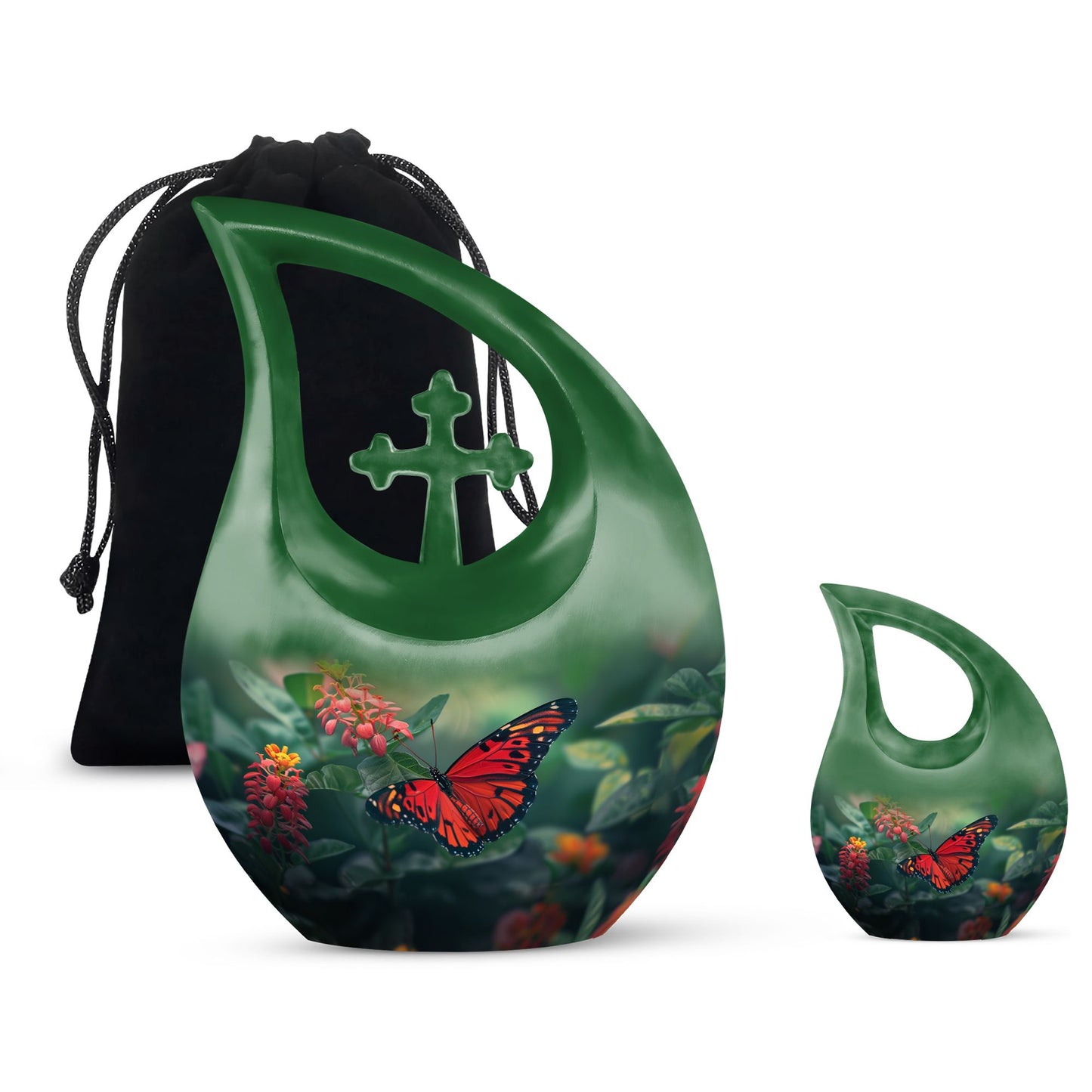 Personalized Butterfly Keepsake Urn for Human Ashes - 10-inch, 200 cu in - Yatskia