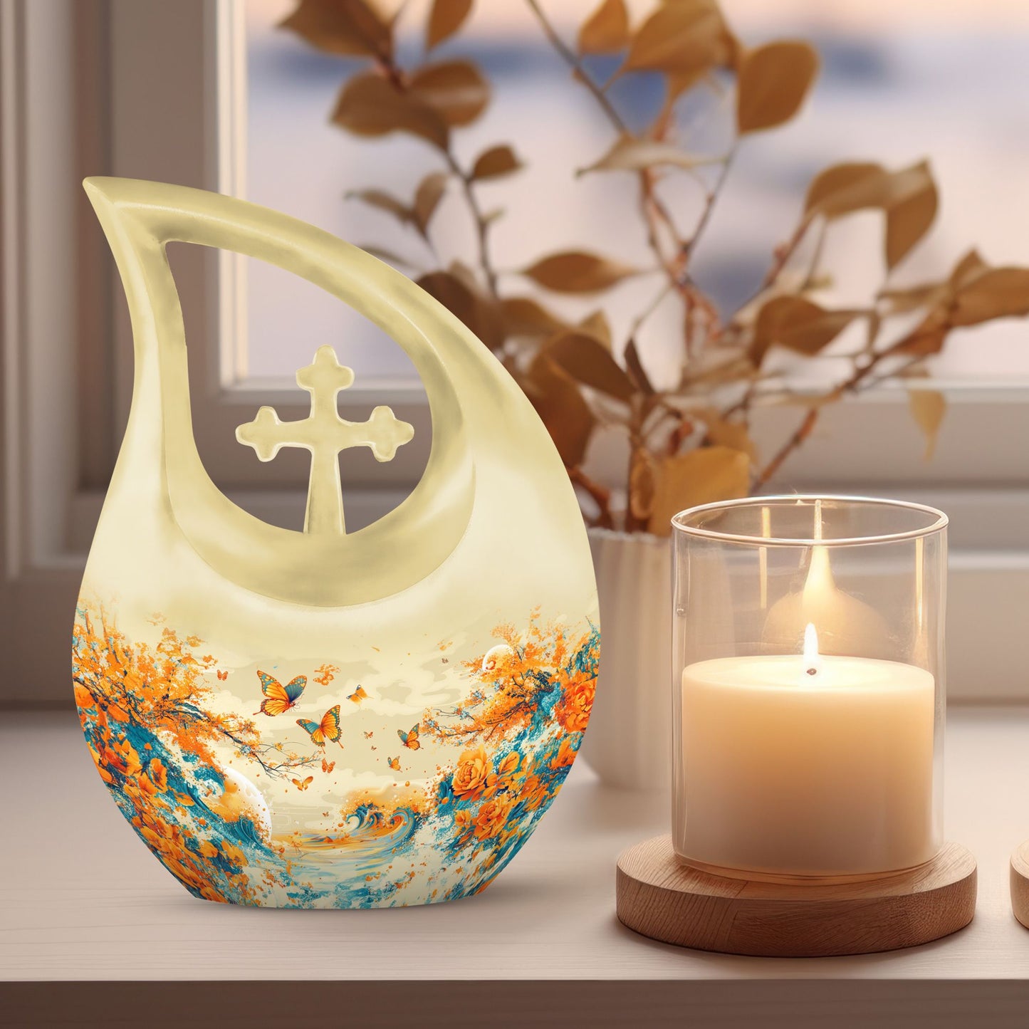 Butterfly Themed Memorial Urn