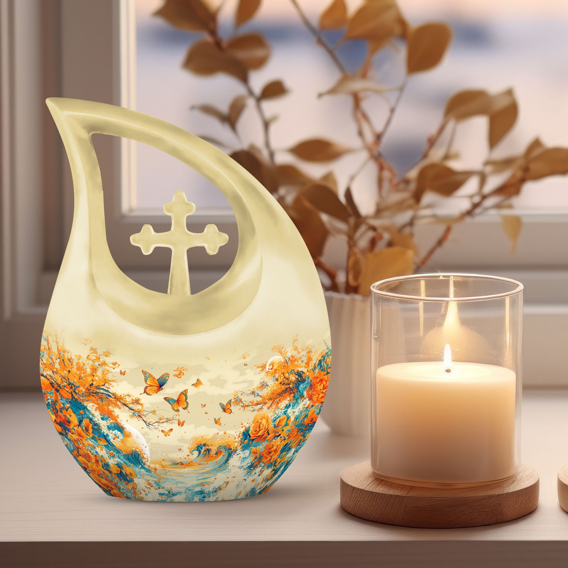Butterfly Themed Memorial Urn