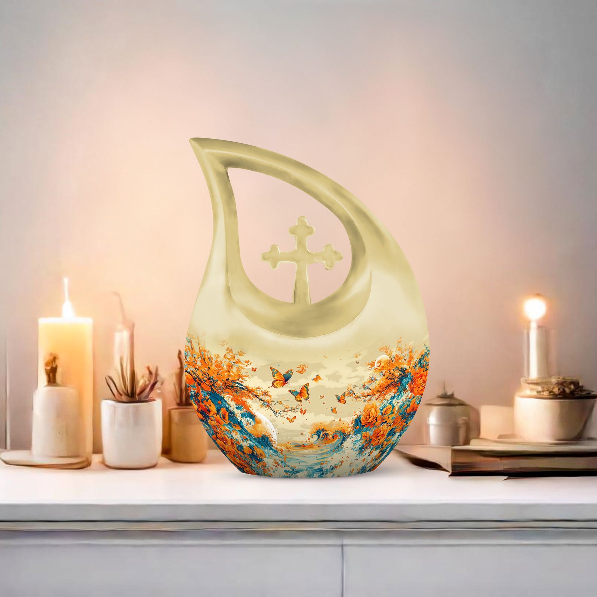 Butterfly Themed Memorial Urn