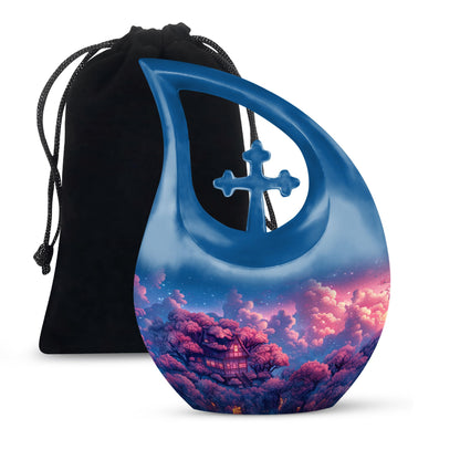 Clouds Urn with Cross Drop design