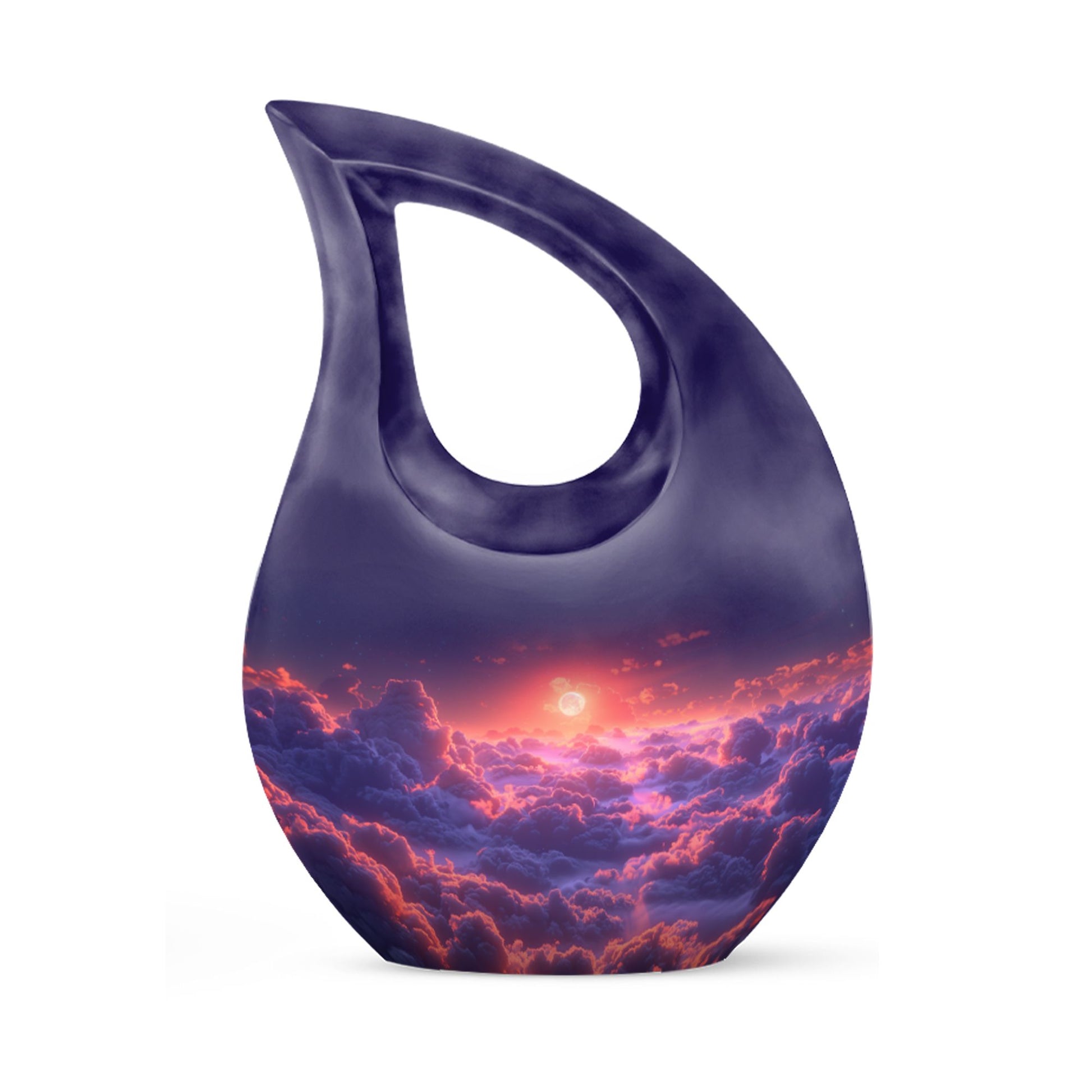 Clouds Urn with Cross Drop Design Urn