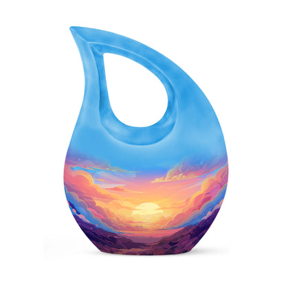 Clouds Urn featuring cross drop design for memorial urn