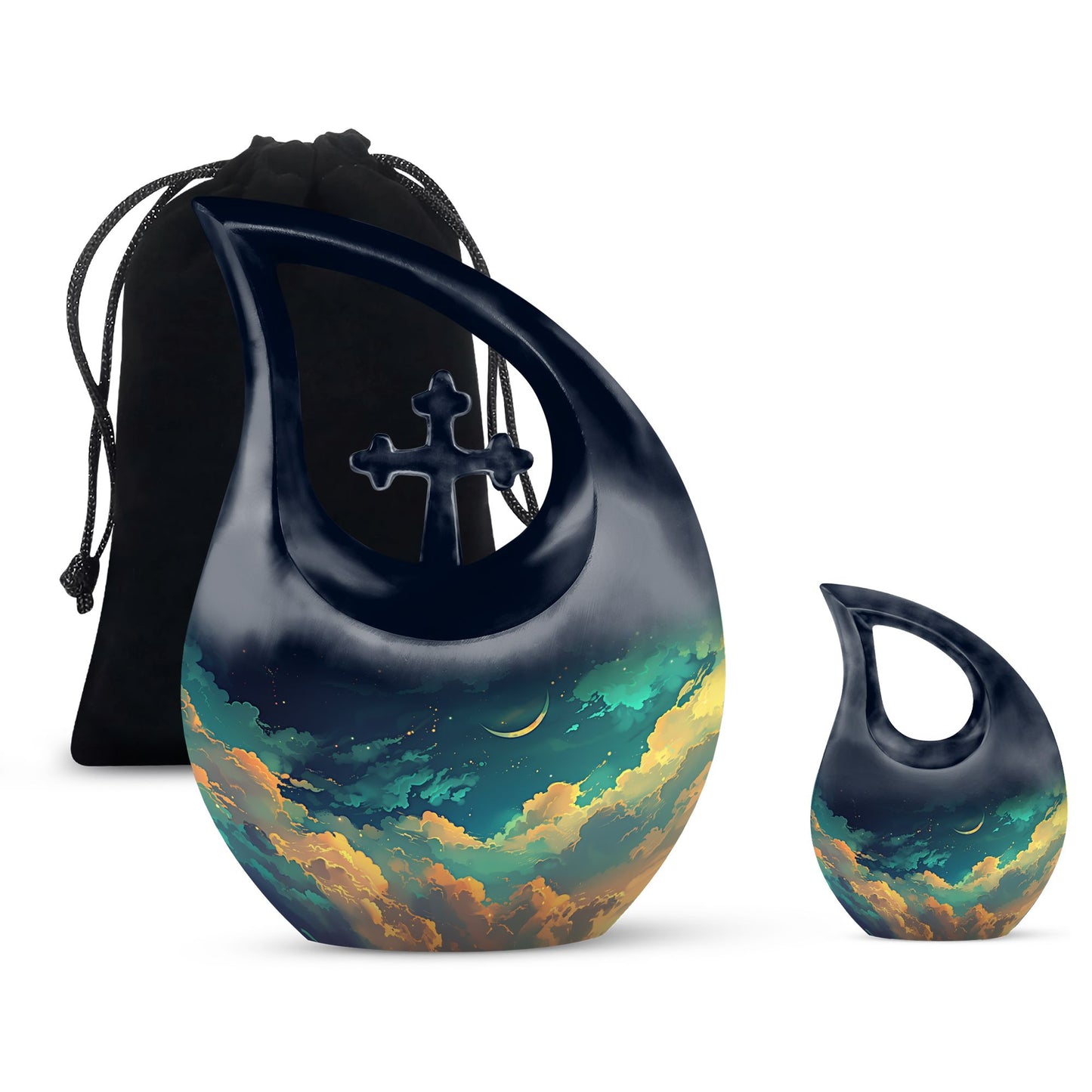 Personalized Nature Cremation Urn for Human Ashes - 10-inch, 200 cu in - Yatskia