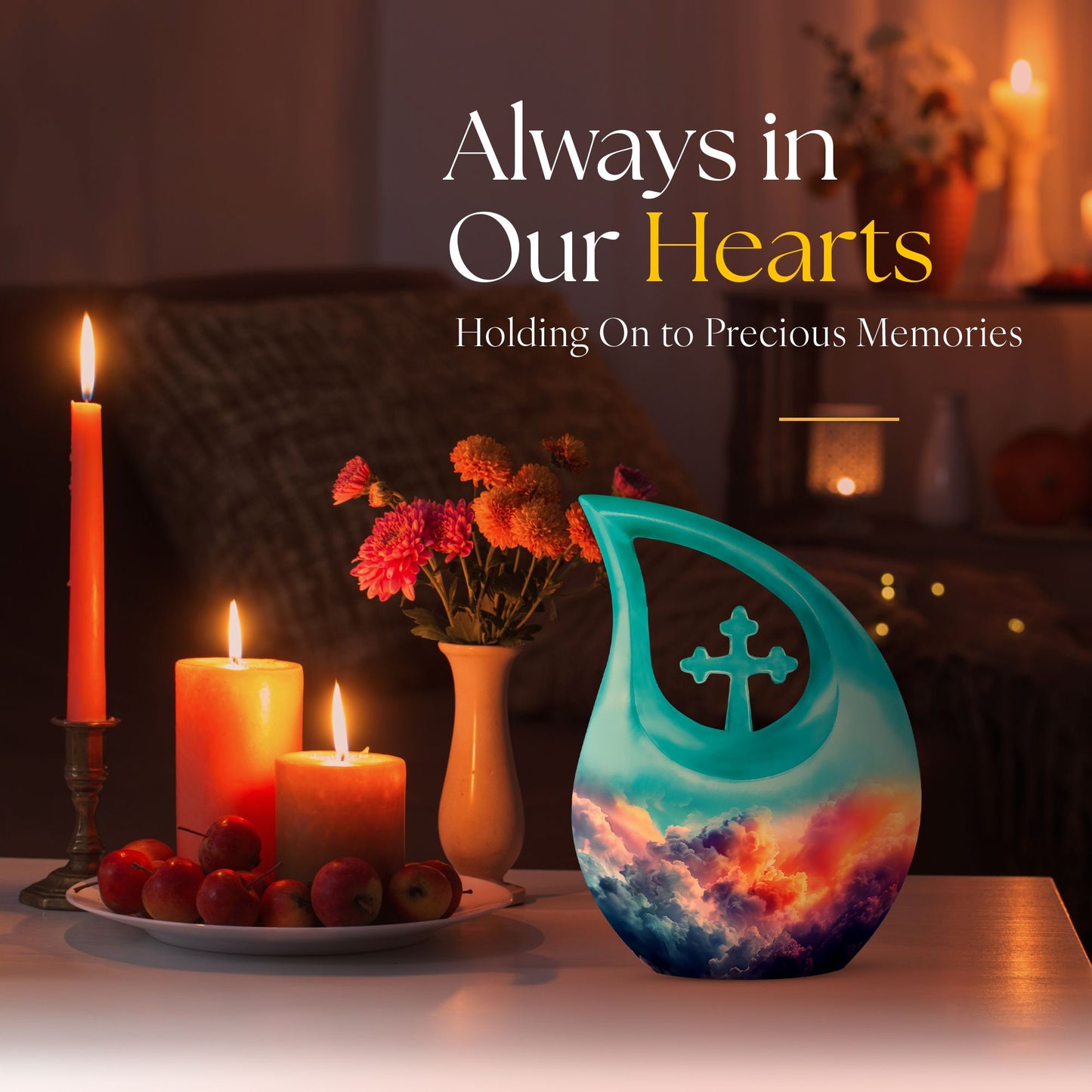 Clouds Urn with Cross Drop design