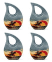 Cowboy Theme 3 Inch Keepsake Pack of 4