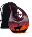 Cowboy Theme Large Urn 10 Inch