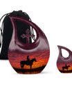 Cowboy Theme Large Urn With 1 Keepsake Urn