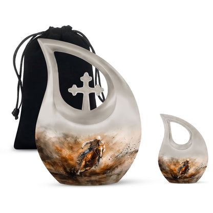 Personalized Religious Keepsake Urn for Human Ashes - 10-inch, 200 cu in - Yatskia