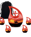 Cowboy Theme Large Urn With 4 Keepsake Urn