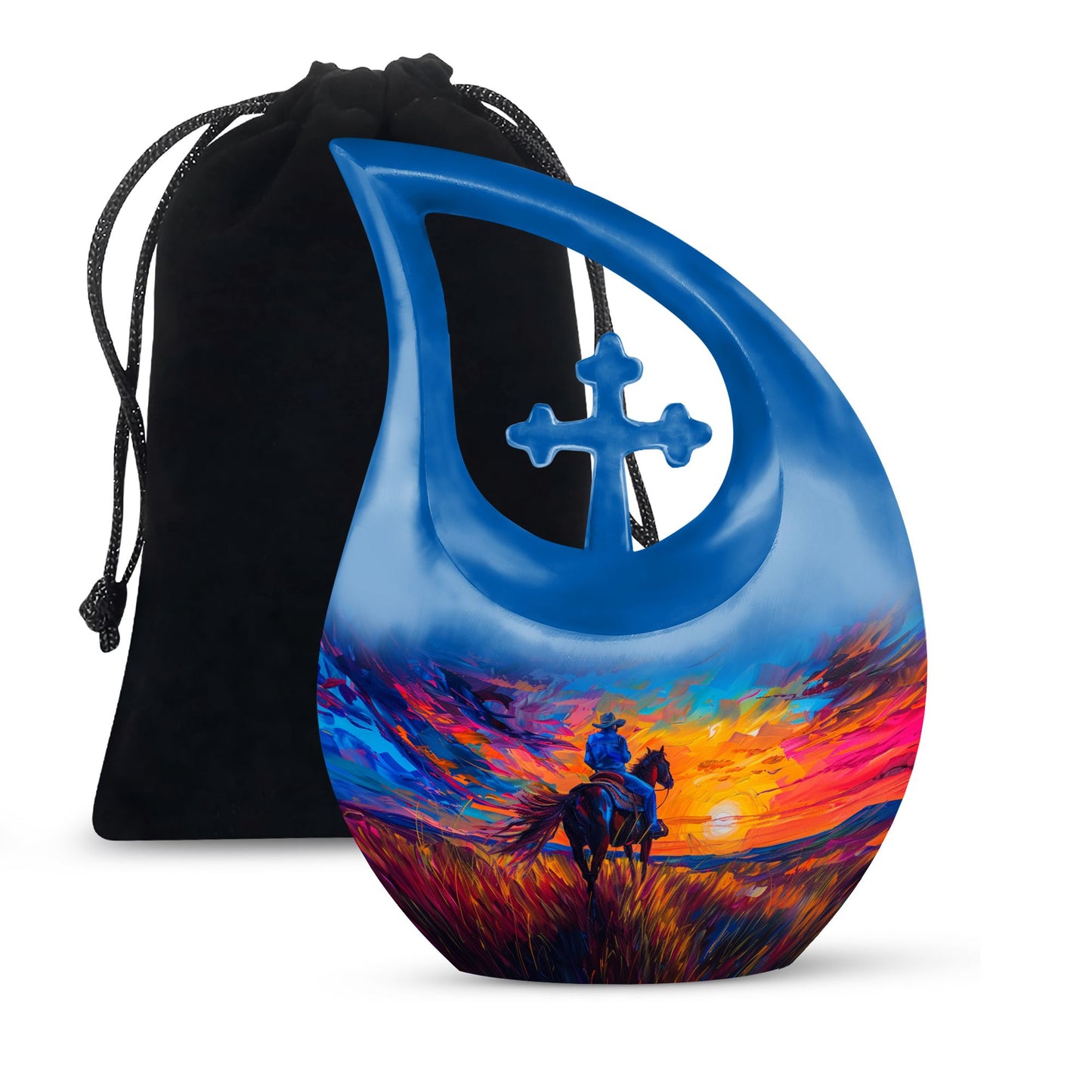 Cowboy Theme Large Urn 10 Inch
