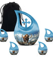 Mamoth Theme Large Urn With 4 Keepsake Urn