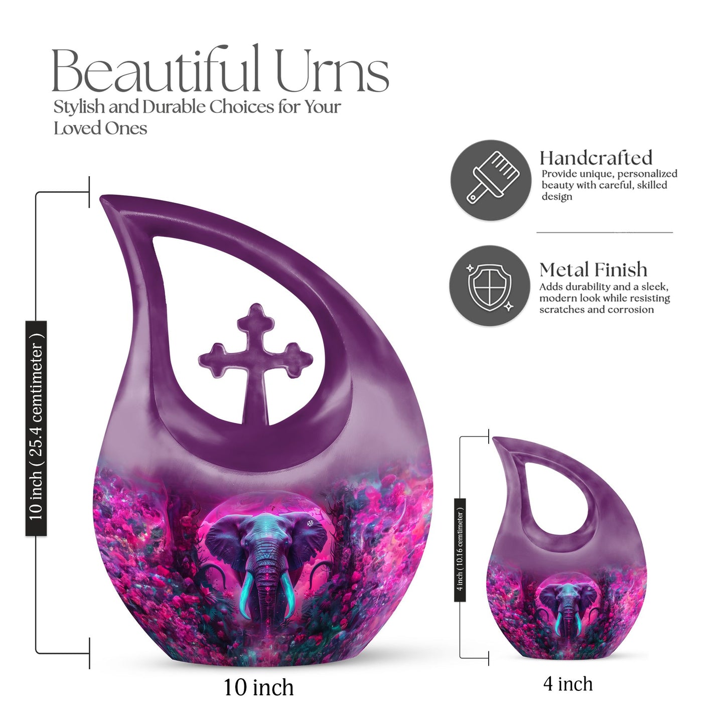 10 inch Mamoth Cross Drop design large urn
