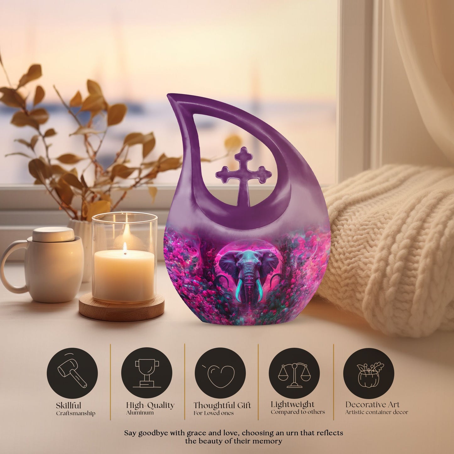 10 inch Mamoth Cross Drop design large urn