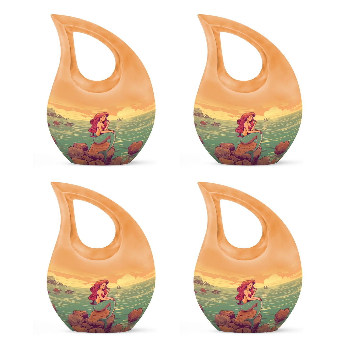 10-inch Mermaid Themed Large Urn