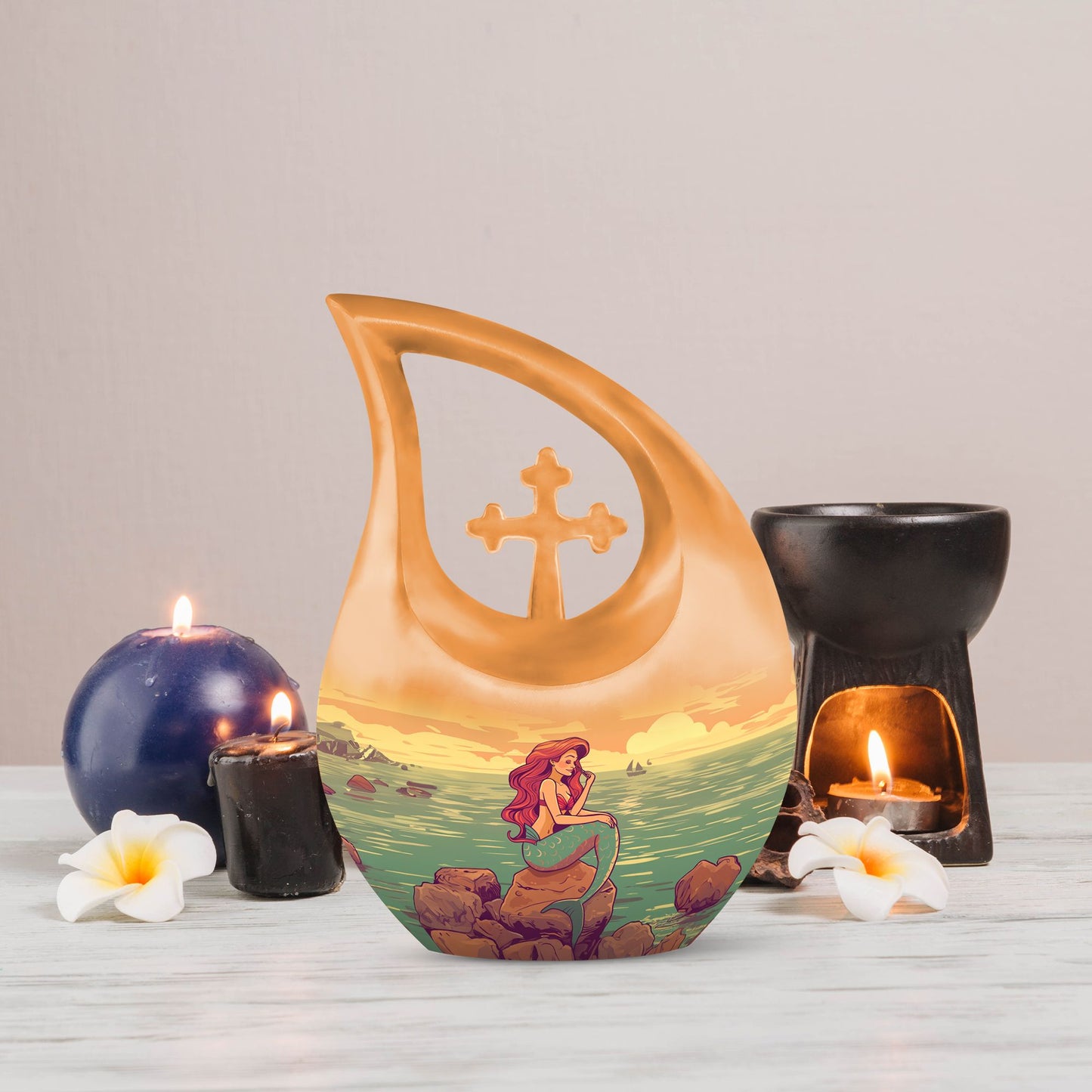 10-inch Mermaid Themed Large Urn