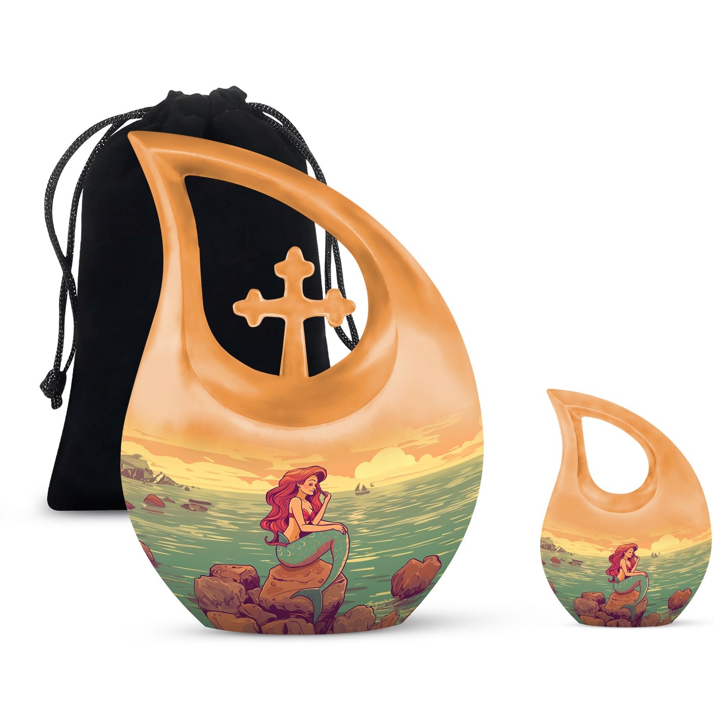 Personalized Ocean Cremation Urn for Mom - 10-inch, 200 cu in - Yatskia