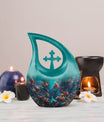 10-inch Mermaid themed Cross Drop Urn